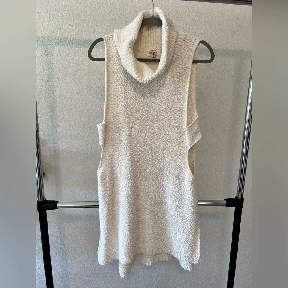 Cutout Cowl Neck Sweater Tank